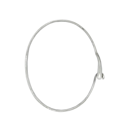 Teardrop Sterling Silver Bangle Petite Wrist