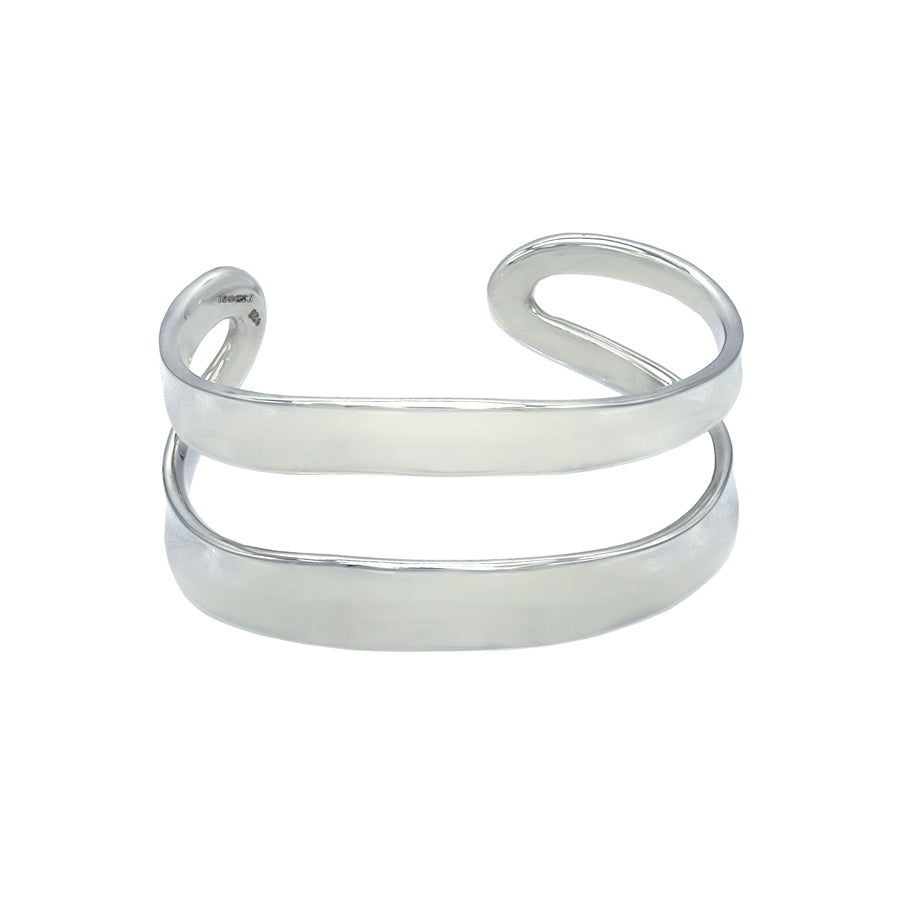 Thick Double Stripe Cuff Bracelet Bangle - Mon Bijoux