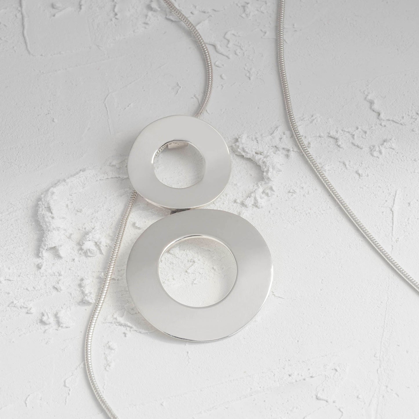 Two Circles Handmade Sterling Silver Pendant